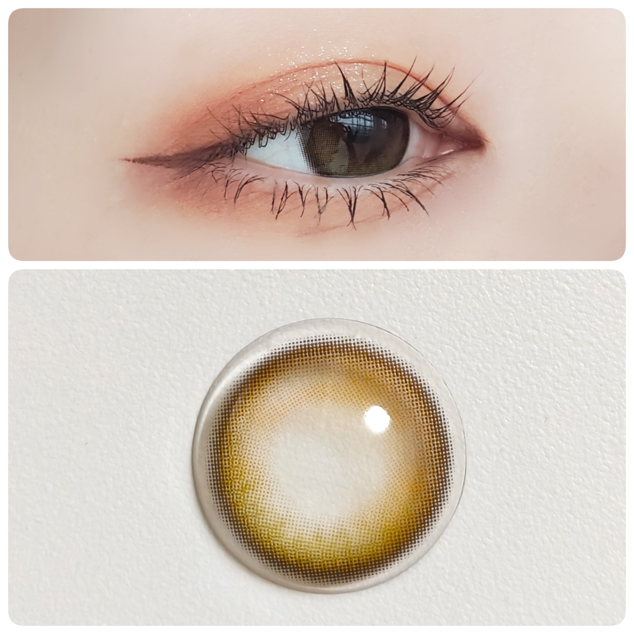 Glowy Golden Olive/OLENS/ワンデー（１DAY）カラコンを使ったクチコミ（2枚目）