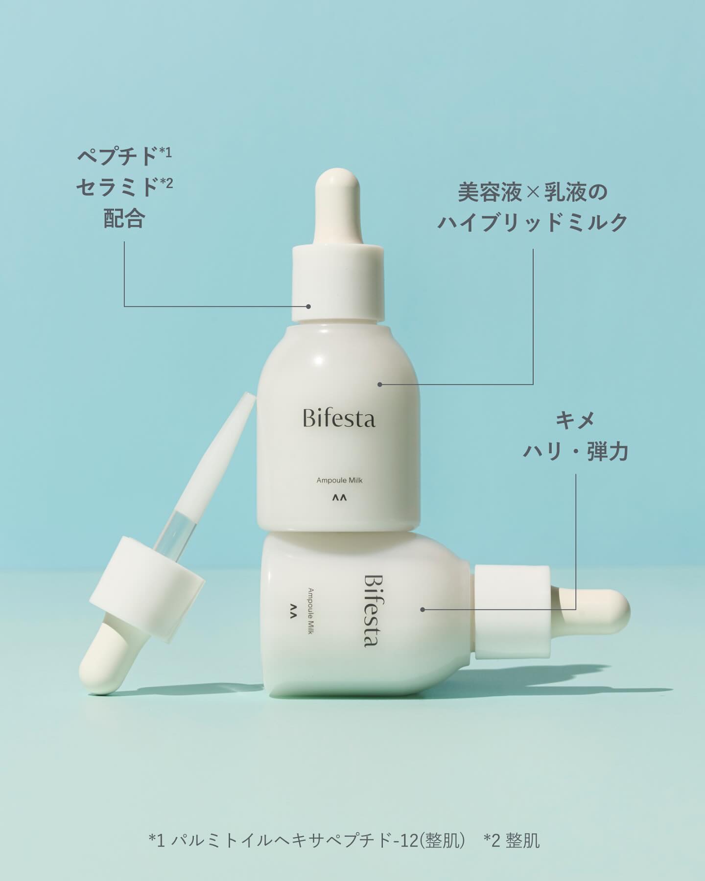 .
＿＿＿＿＿＿＿＿＿＿＿＿＿＿＿＿＿＿＿＿

瞬時に・心地よく・角層深くまでアプローチ
＿＿＿＿＿＿＿＿＿＿＿＿＿＿＿＿＿＿＿＿

“ビフェスタ独自の浸透*1技術”と“濃密美容液の微細化”で美容成分*2とうるおいを瞬時に心地よく角層深くに