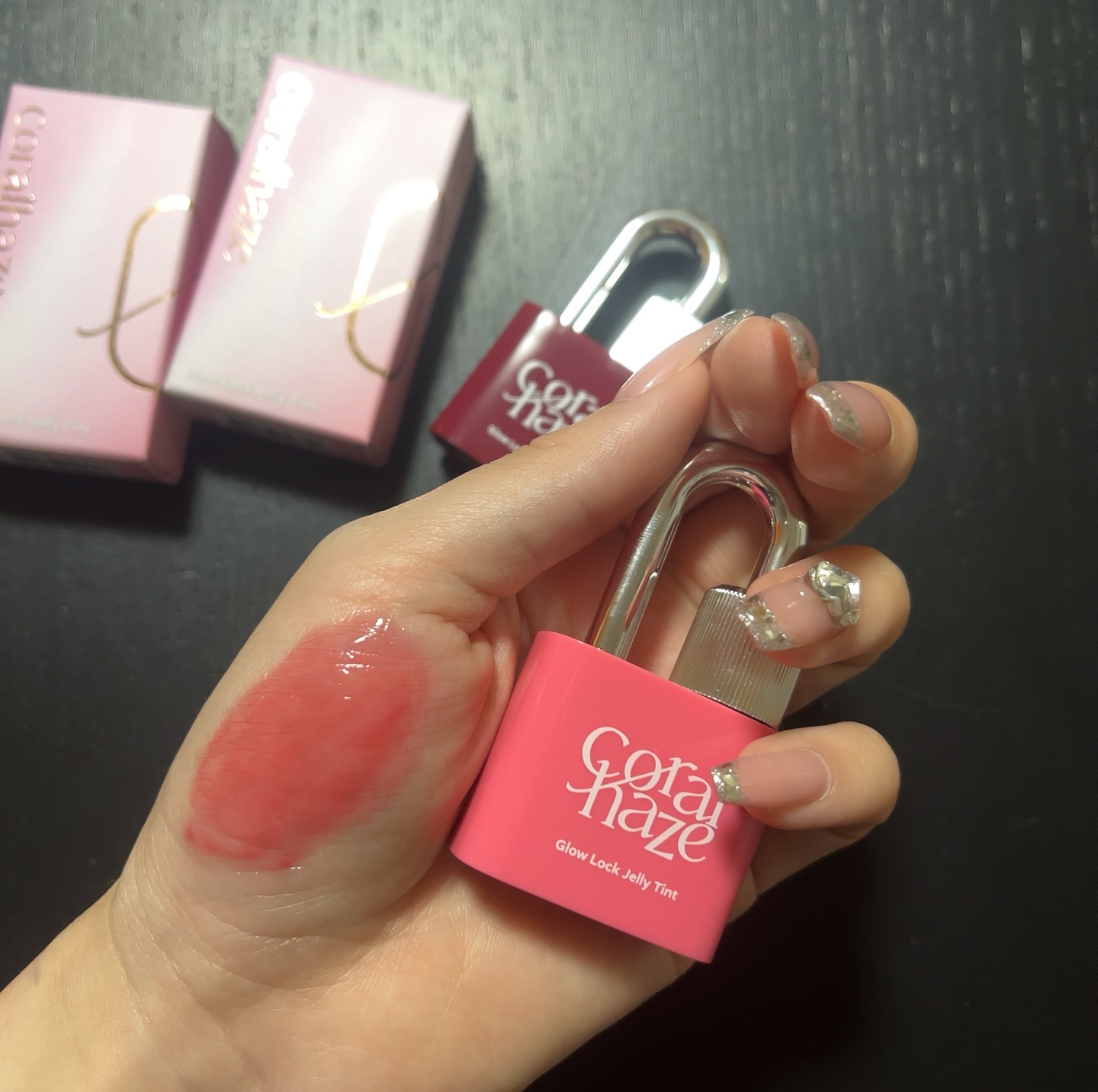 グロウロックゼリーティント 108 ジューシー/Coralhaze/リップティントを使ったクチコミ（3枚目）