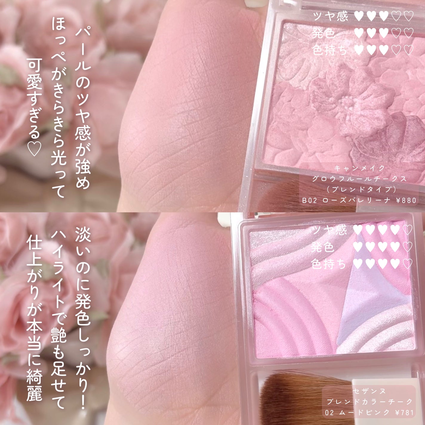 グロウフルールチークス/キャンメイク/パウダーチークを使ったクチコミ(5枚目)