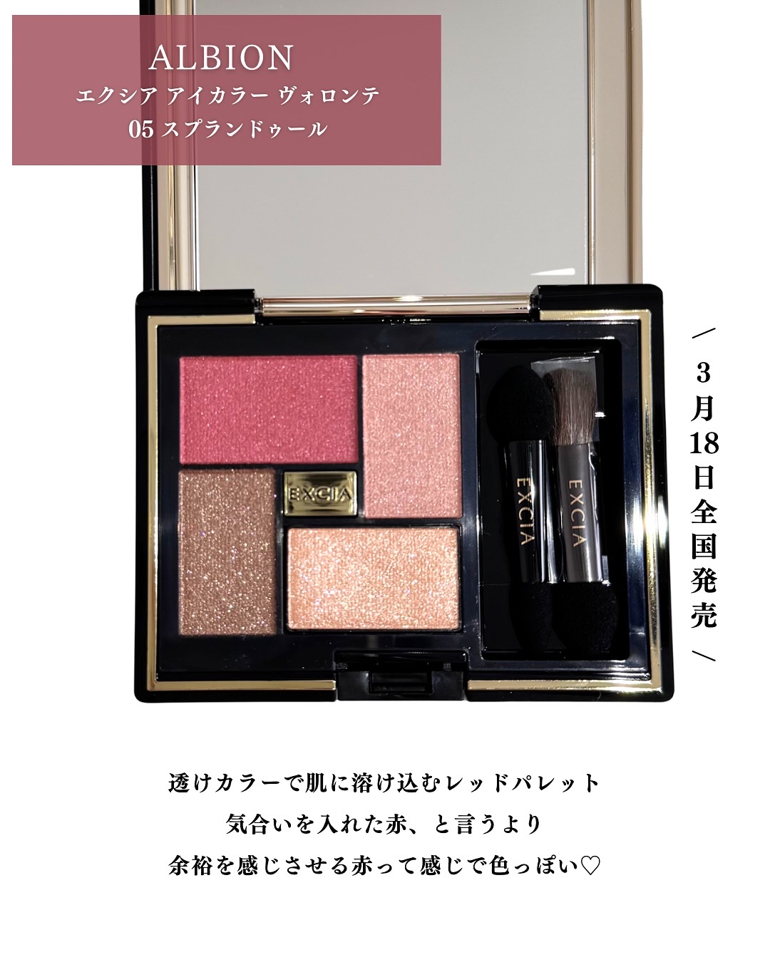 エクシア アイカラー ヴォロンテ/ALBION/アイシャドウパレットを使ったクチコミ（2枚目）