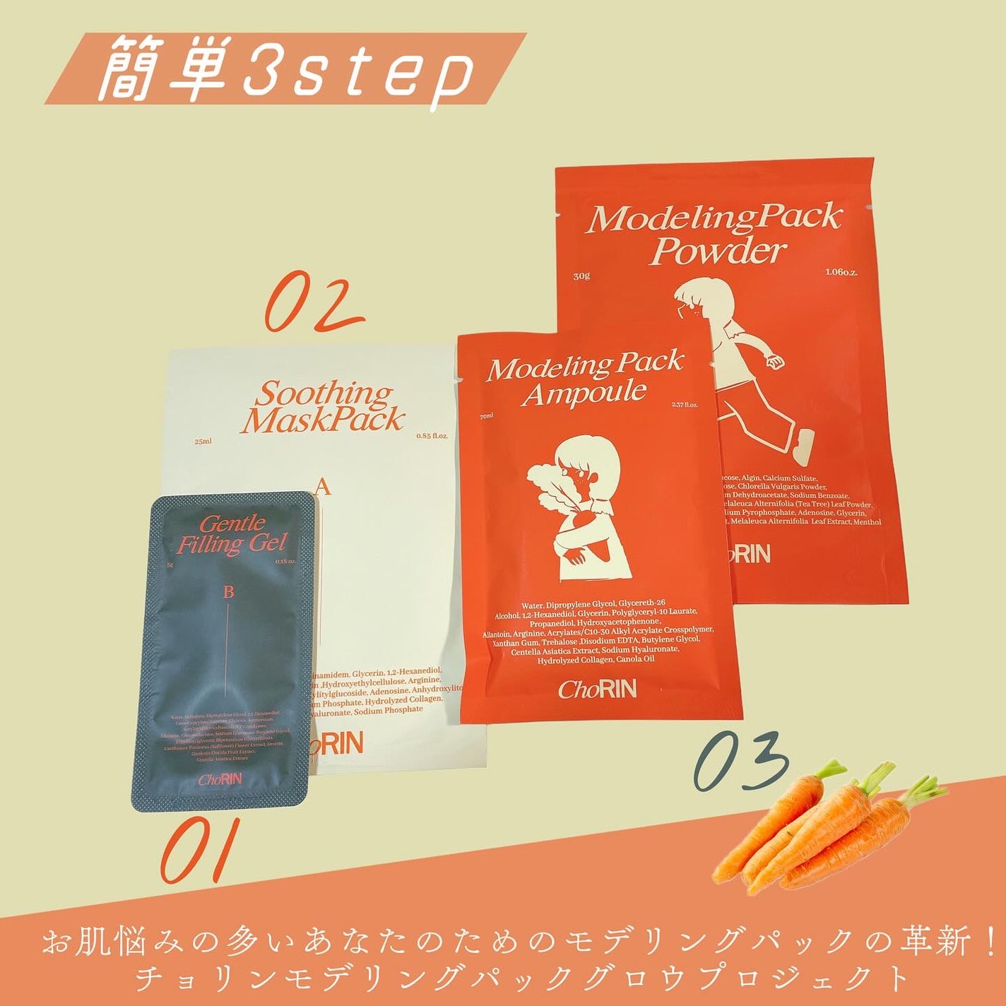 モデリングパックグロウプロジェクト/choRIN/シートマスク・パックを使ったクチコミ(2枚目)