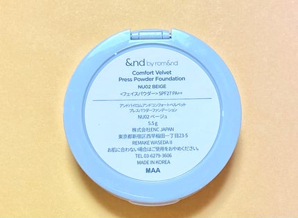 コンフォートベルベットプレスパウダーファンデーション/&nd by rom&nd/プレストパウダーを使ったクチコミ(2枚目)