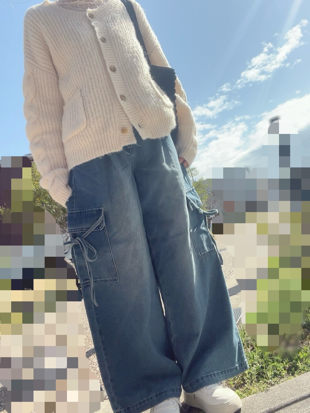 カーゴリボンデニムパンツ/SHEIN/その他を使ったクチコミ（1枚目）