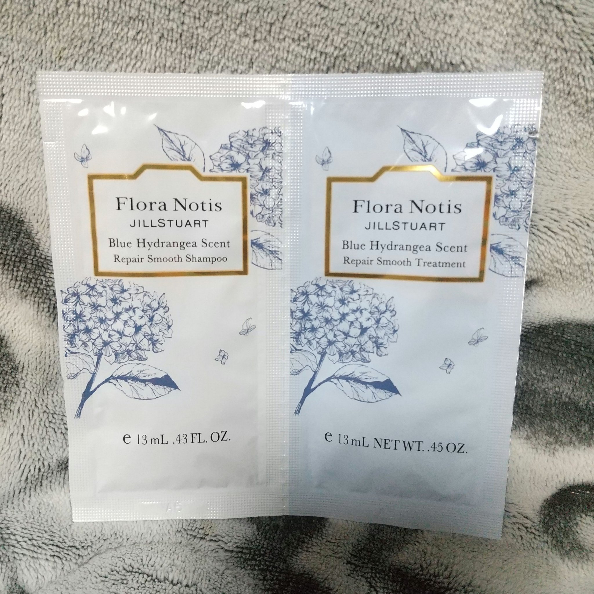  ブルーハイドレンジア リペアスムースシャンプー/リペアスムーストリートメント/Flora Notis JILL STUART/市販シャンプーを使ったクチコミ（1枚目）