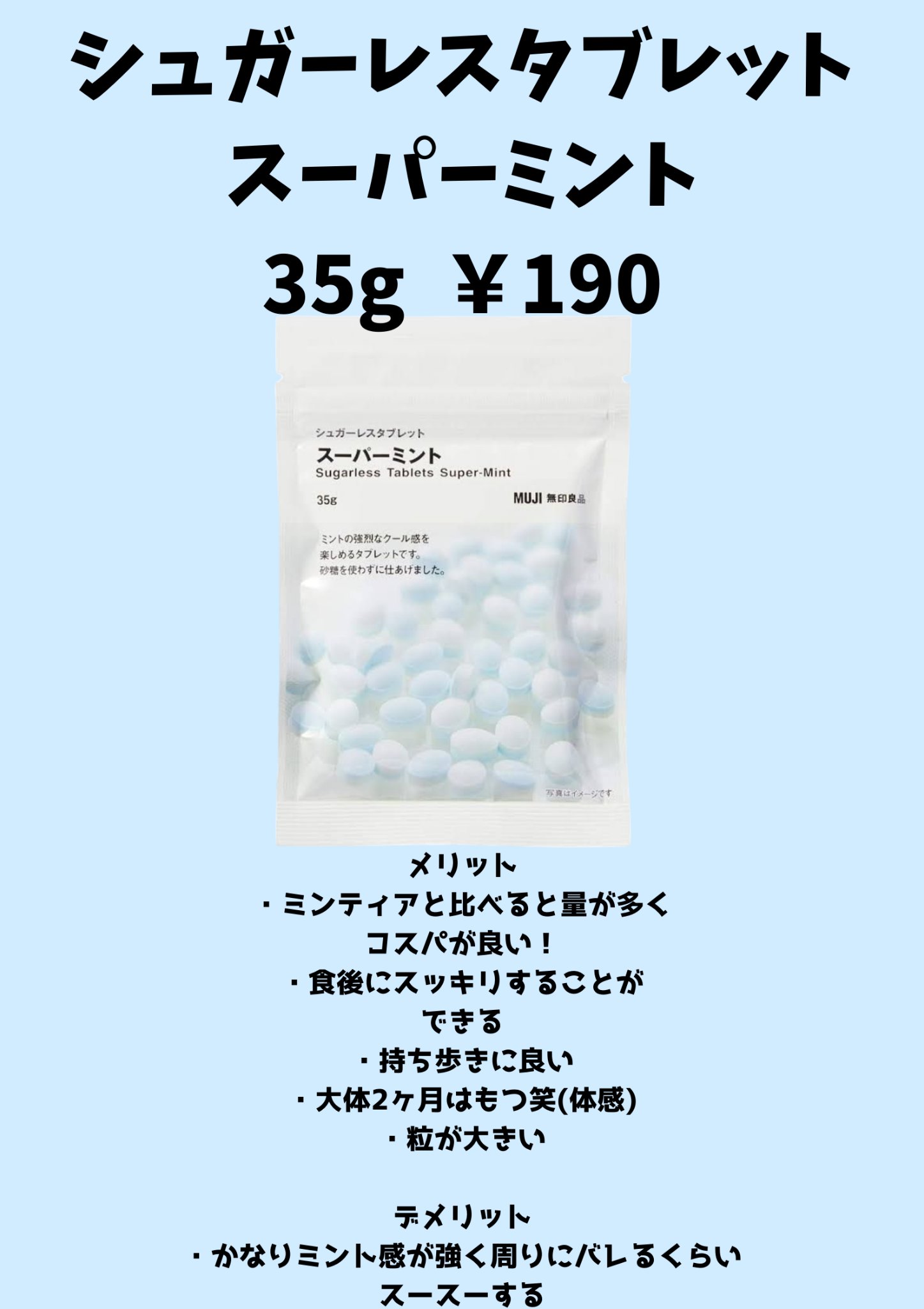 シュガーレスタブレット/無印良品/食品を使ったクチコミ（3枚目）