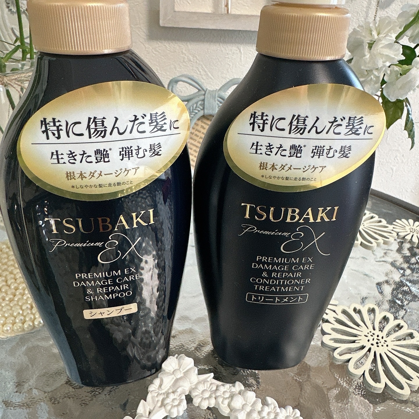 TSUBAKI プレミアムEX ダメージケア＆リペア シャンプー/コンディショナートリートメント/TSUBAKI/シャンプー・コンディショナーを使ったクチコミ（2枚目）