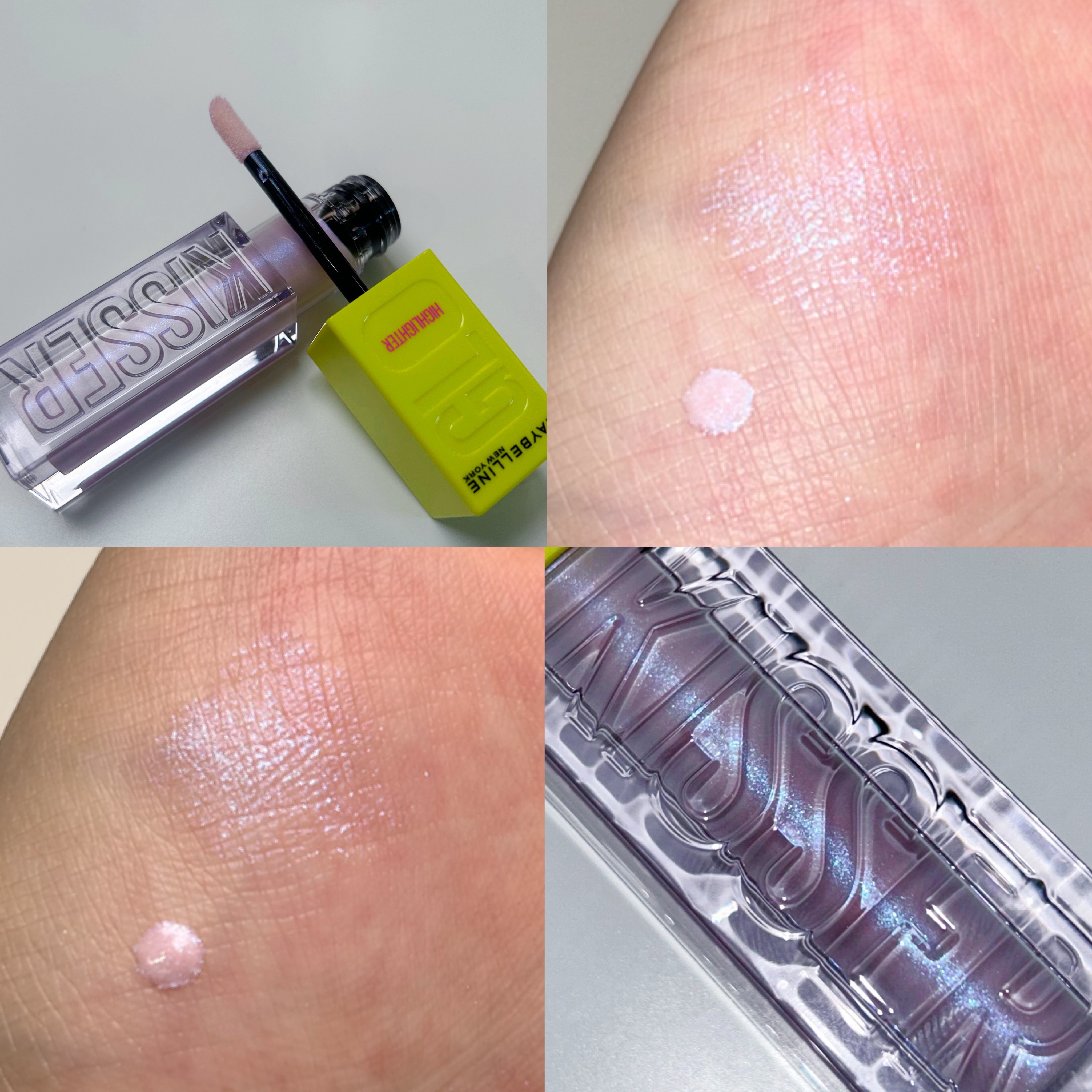 グローキッサー チークブラッシュ／グローキッサー ハイライター 25 秘めた心のブルーラメ/MAYBELLINE NEW YORK/リキッドチークを使ったクチコミ（2枚目）