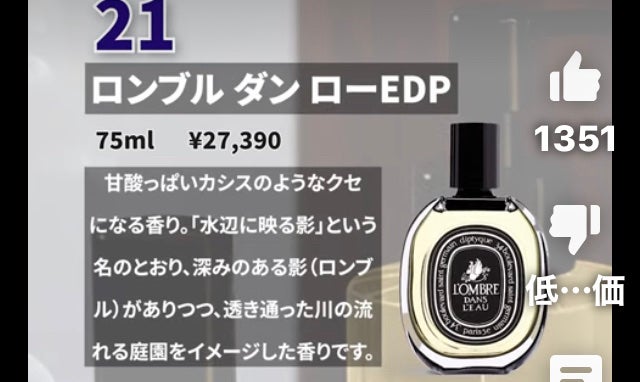 オードトワレ ロンブルダンロー(L'OMBRE DANS L'EAU)/diptyque/香水(レディース)を使ったクチコミ(2枚目)