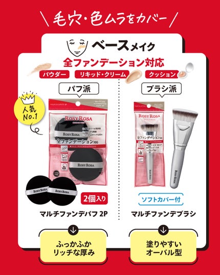 アイシャドウブラシセット/ロージーローザ/メイクブラシを使ったクチコミ(2枚目)