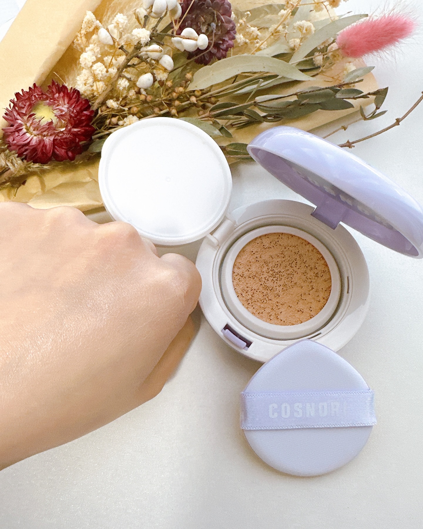 パンテノールバリアクッション/COSNORI/クッションファンデーションを使ったクチコミ（3枚目）