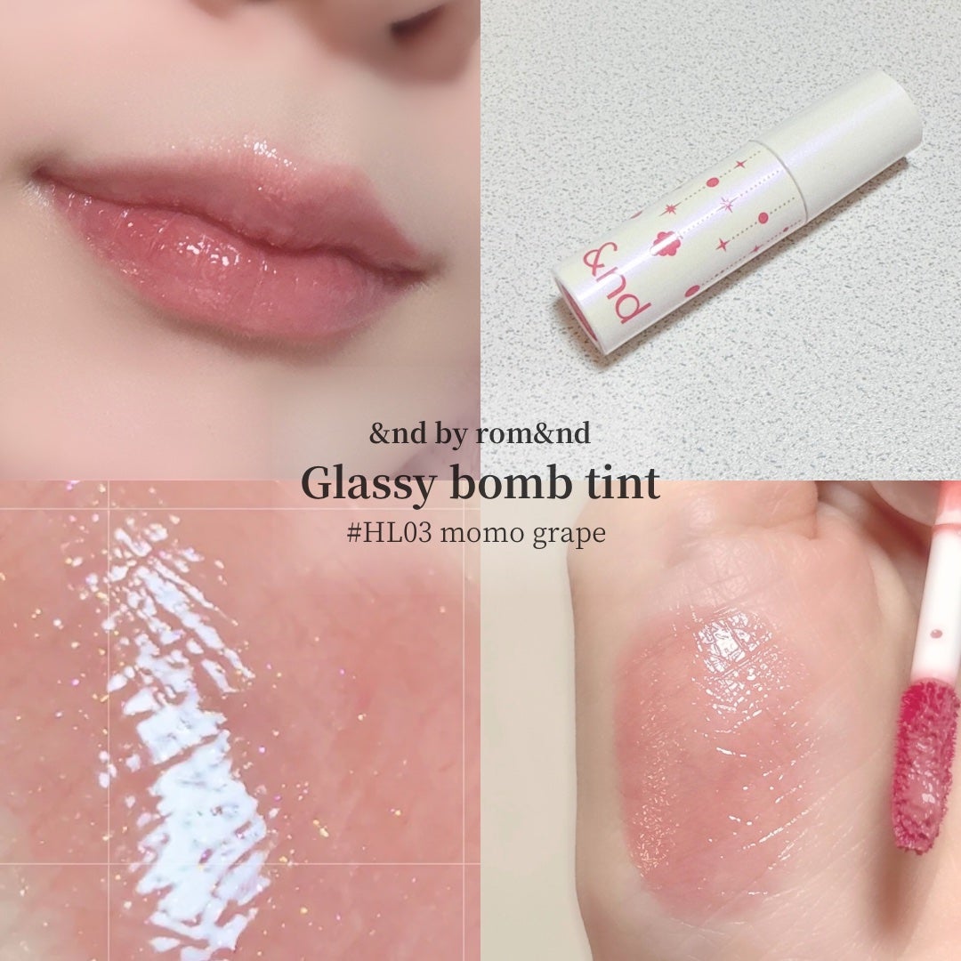 アンドバイロムアンド グラッシーボムティント/&nd by rom&nd/リップティントを使ったクチコミ(1枚目)