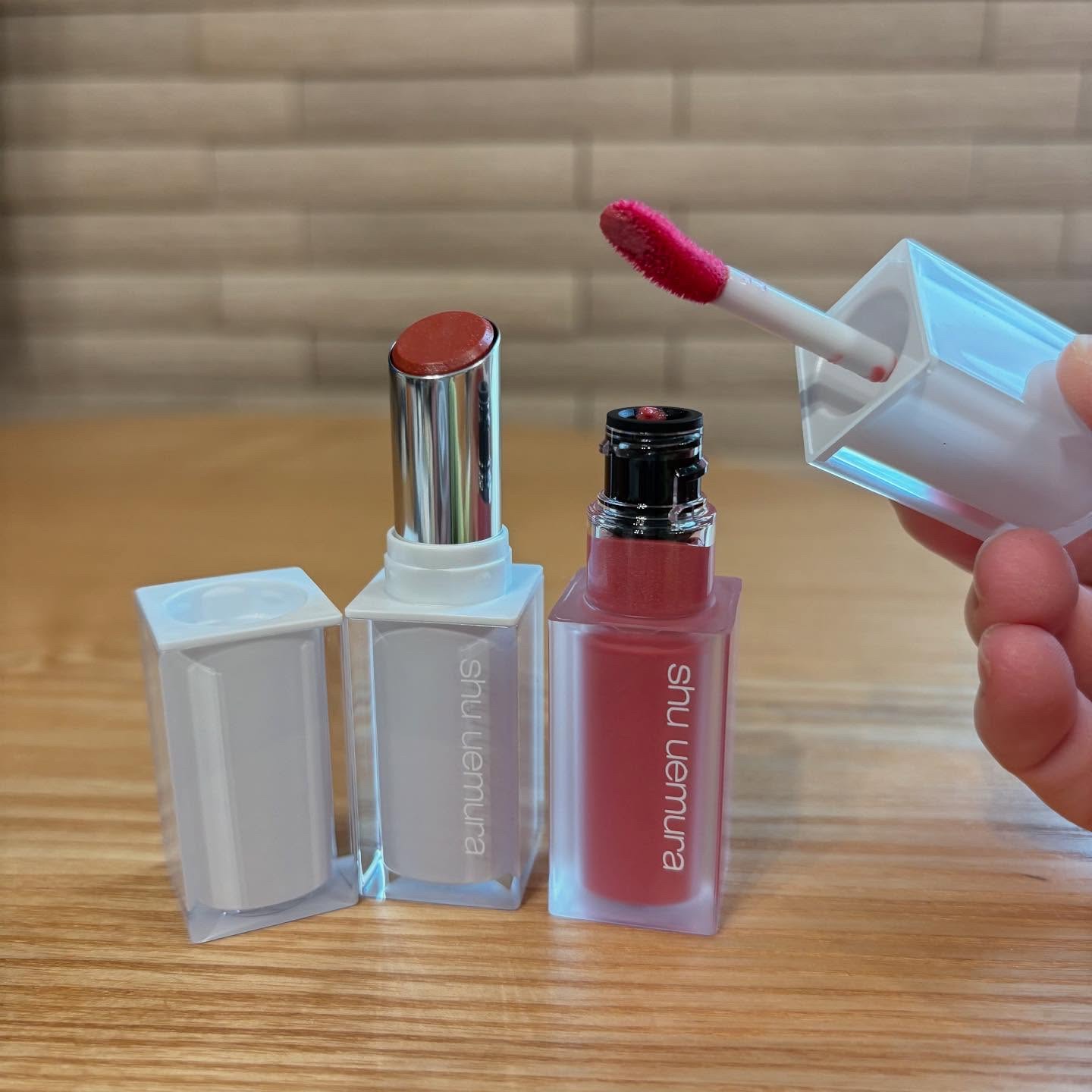 キヌケアグローアップ グリーム/shu uemura/口紅を使ったクチコミ（3枚目）