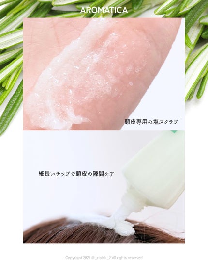 ローズマリー スカルプ スクラブ/AROMATICA/ヘッドスクラブを使ったクチコミ(4枚目)