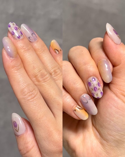 セミキュアジェルネイル(ハンド)/ohora/ネイルシールを使ったクチコミ(9枚目)