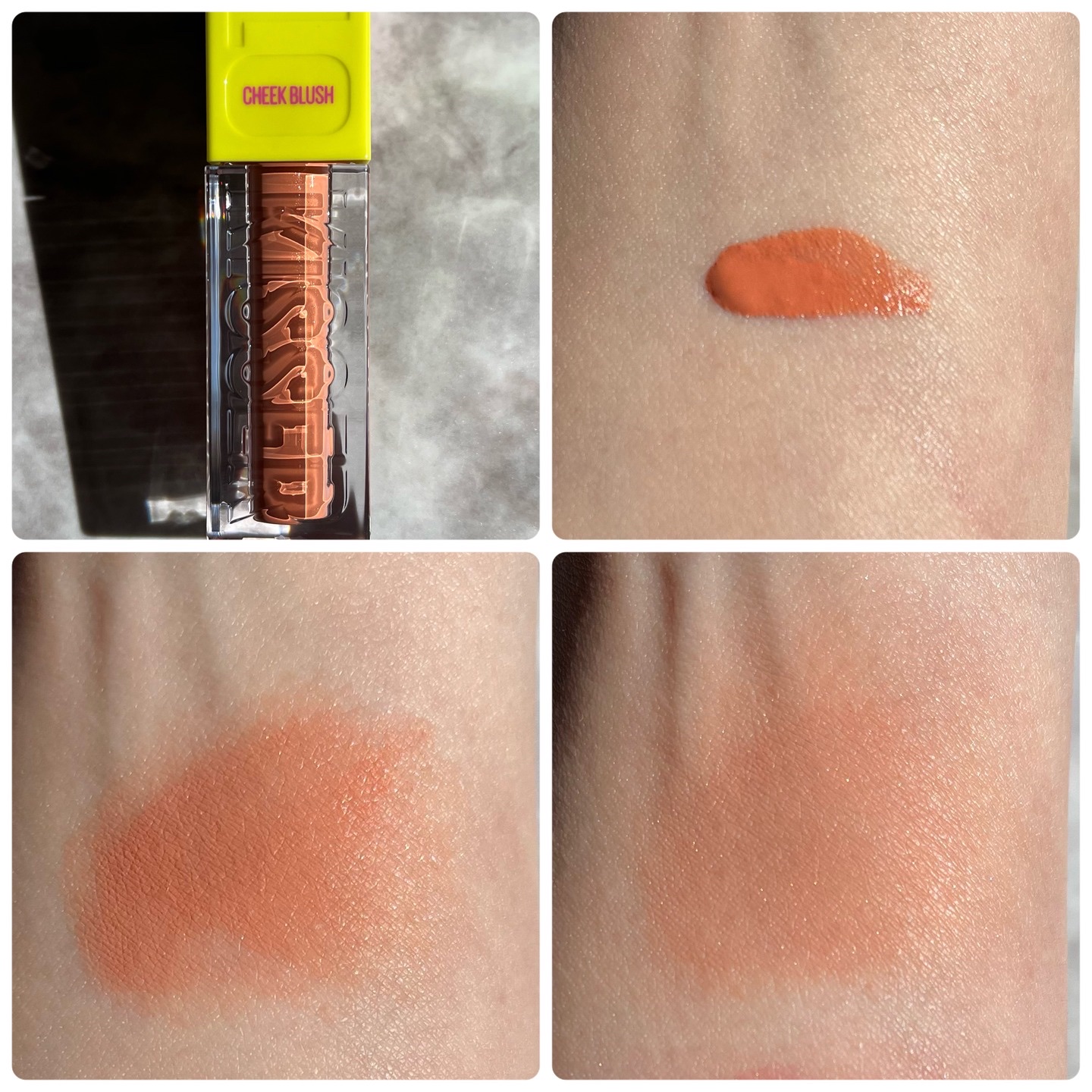 グローキッサー チークブラッシュ／グローキッサー ハイライター 04 恋焦がれダスティピンク/MAYBELLINE NEW YORK/リキッドチークを使ったクチコミ（2枚目）