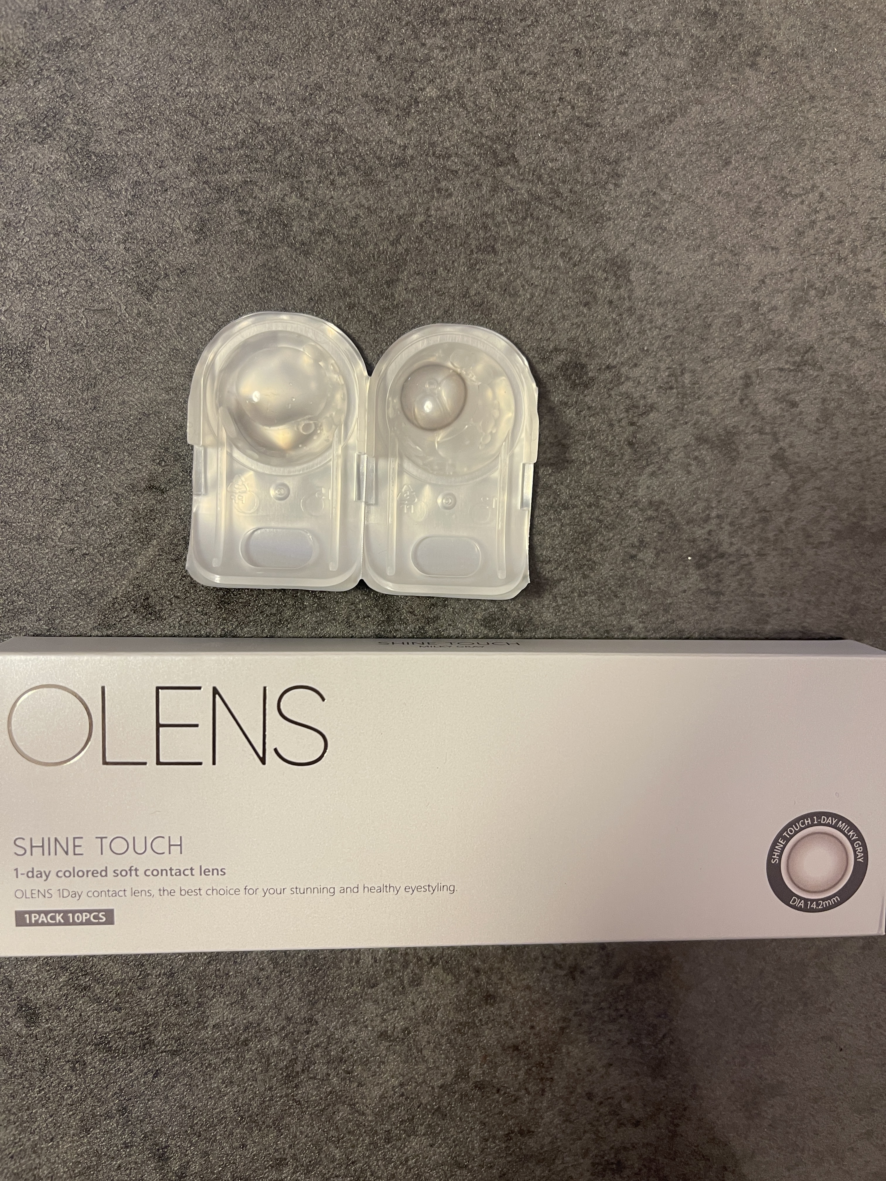 ShineTouch 1day ミルキーグレー/OLENS/ワンデー（１DAY）カラコンを使ったクチコミ（1枚目）