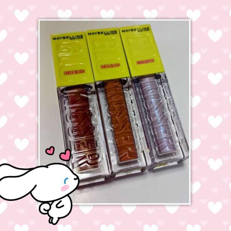 グローキッサー チークブラッシュ／グローキッサー ハイライター 25 秘めた心のブルーラメ/MAYBELLINE NEW YORK/リキッドチークを使ったクチコミ（3枚目）