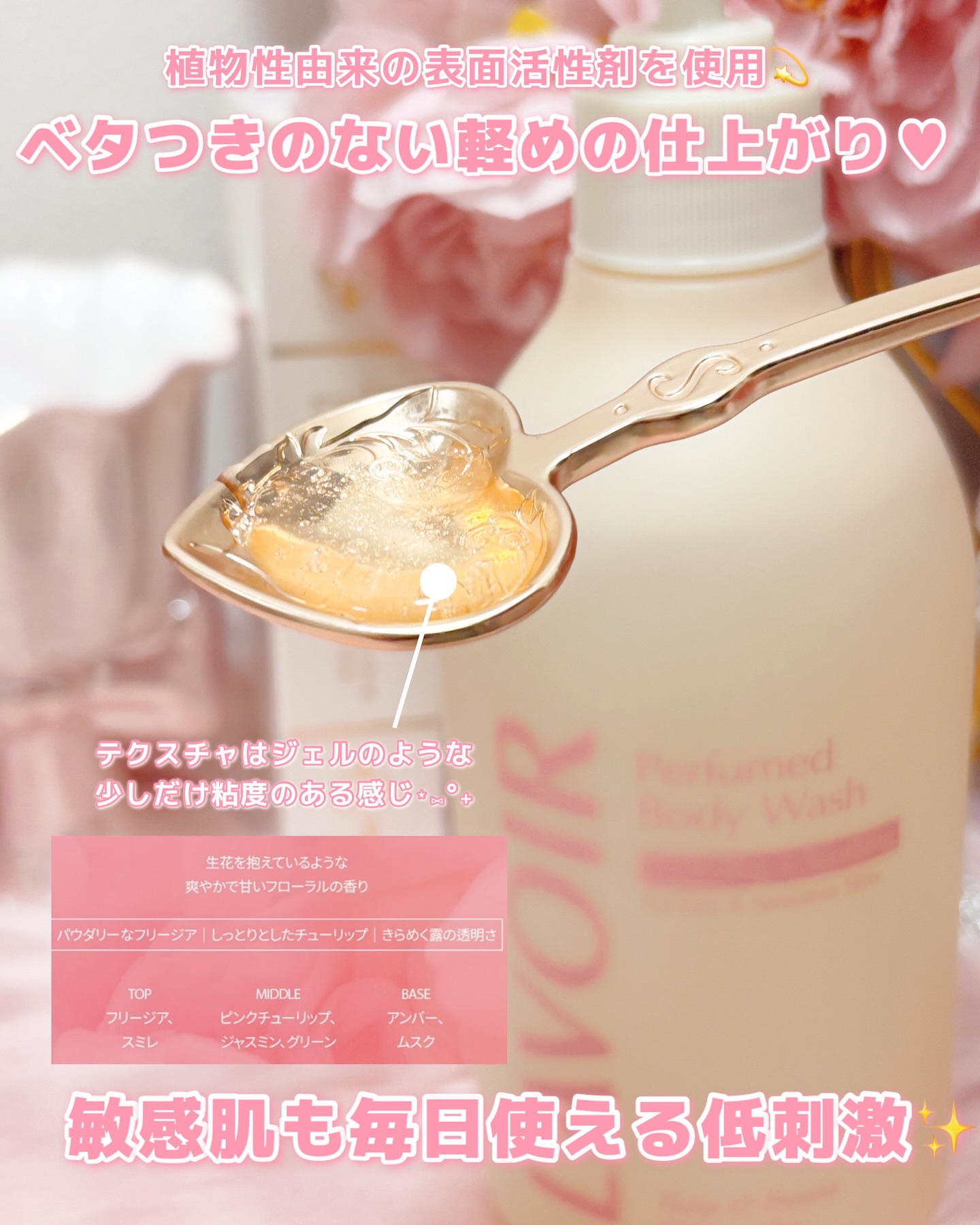 パフューム ボディウォッシュ チューリップ&フリージア/LAVOIR/ボディソープを使ったクチコミ（3枚目）