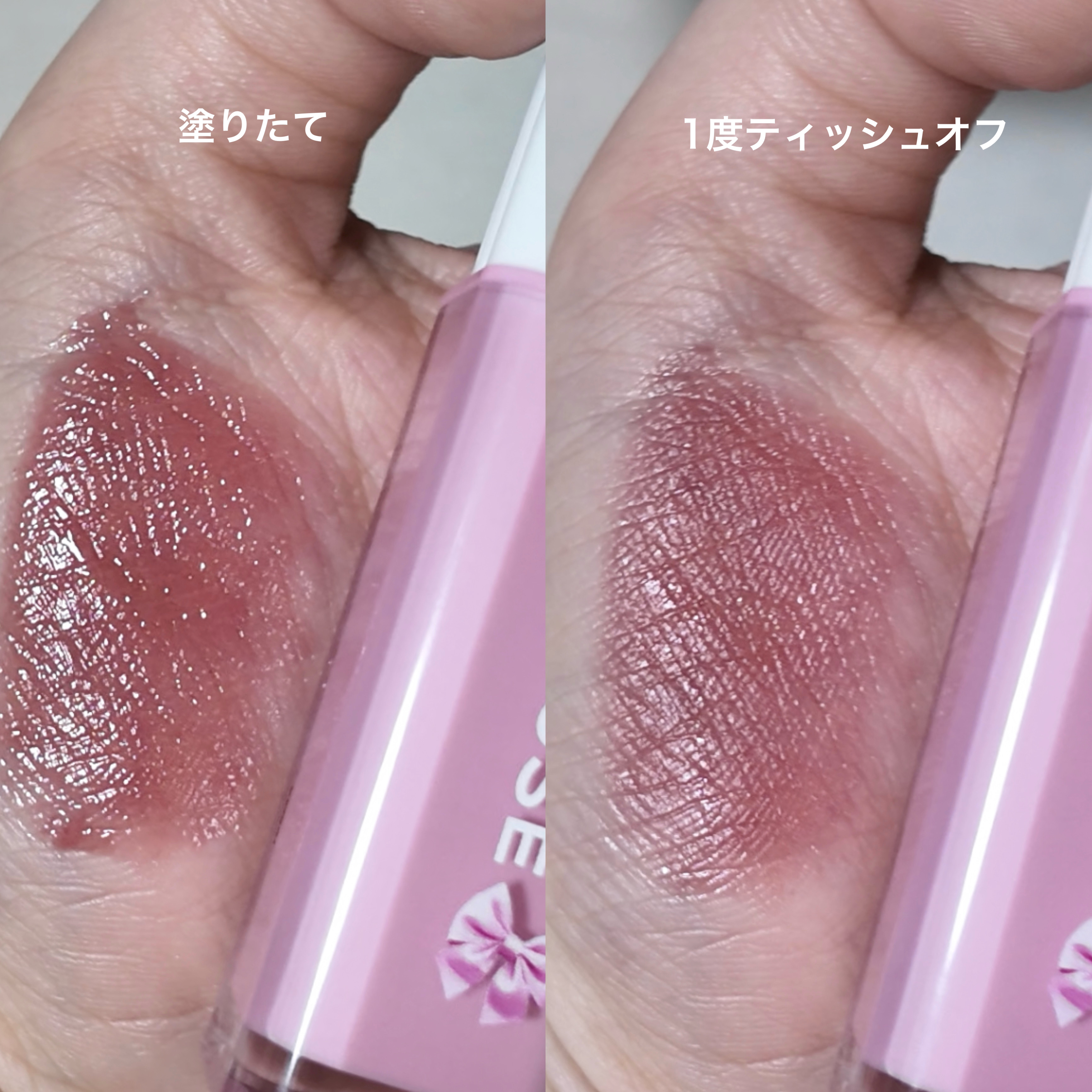 デューティント 東京ローズ（バレリーナ限定エディション）/AMUSE/リップティントを使ったクチコミ（3枚目）