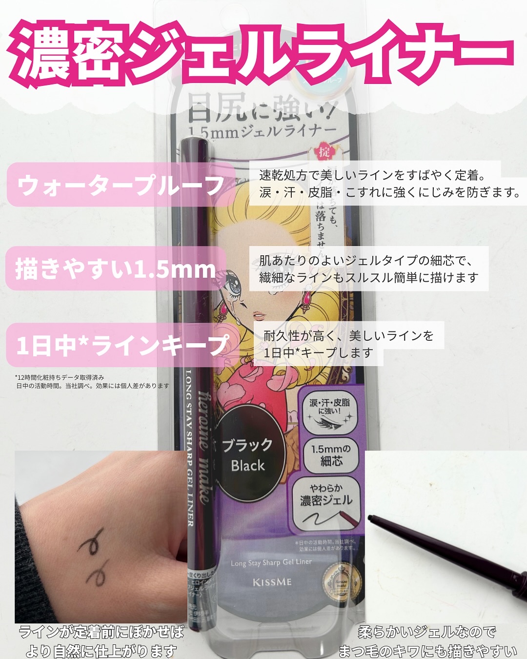 ヒロインメイク ロングステイ シャープジェルライナーN/ヒロインメイク/ジェルアイライナーを使ったクチコミ（2枚目）