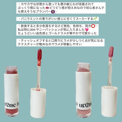 アップトゥーミー ハグマイリップ カラーロックプランパー/up2me/リッププランパーを使ったクチコミ(5枚目)