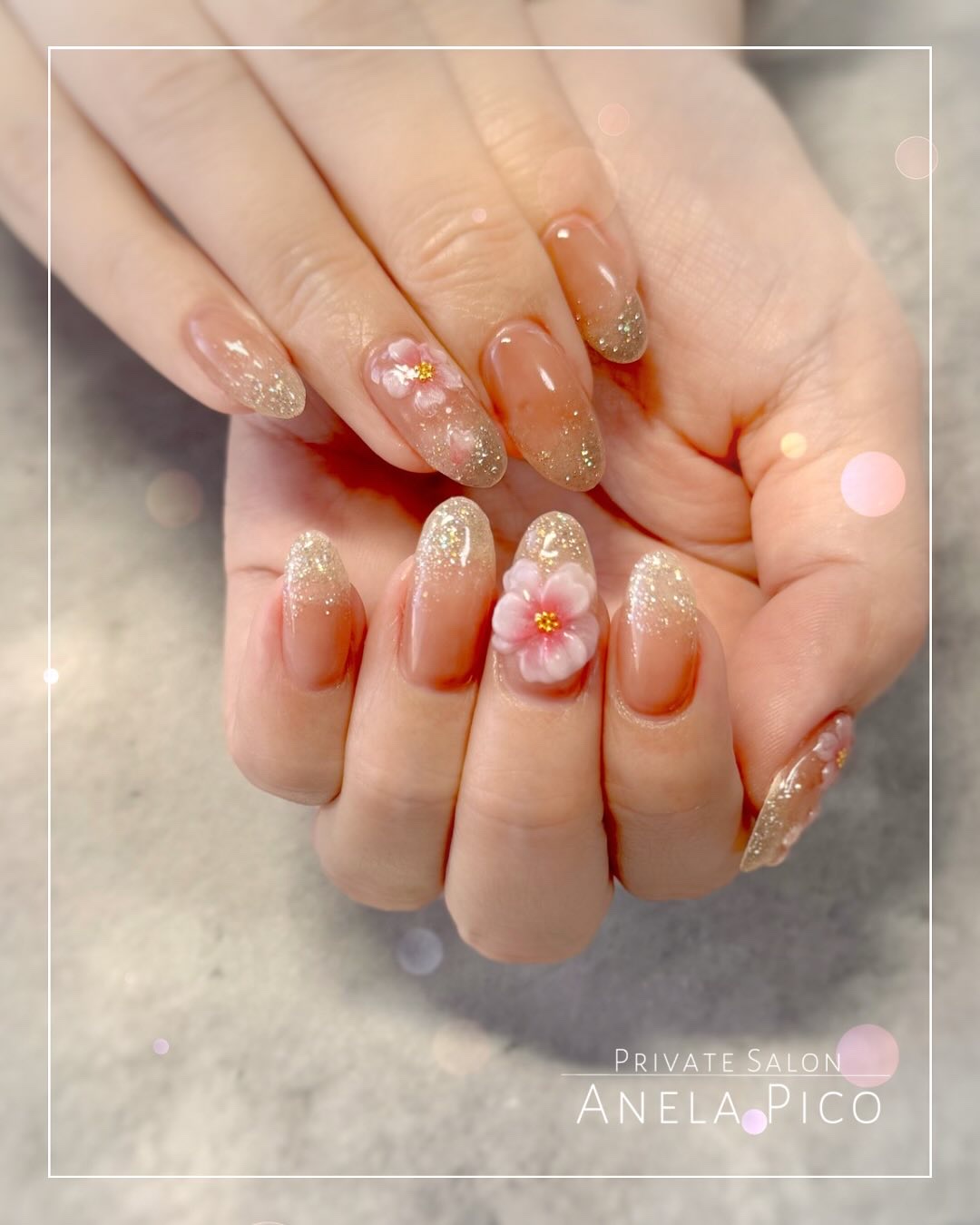 #ネイル,#ジェルネイル,#桜ネイル,#春ネイル,#サクラネイルのネイルデザイン