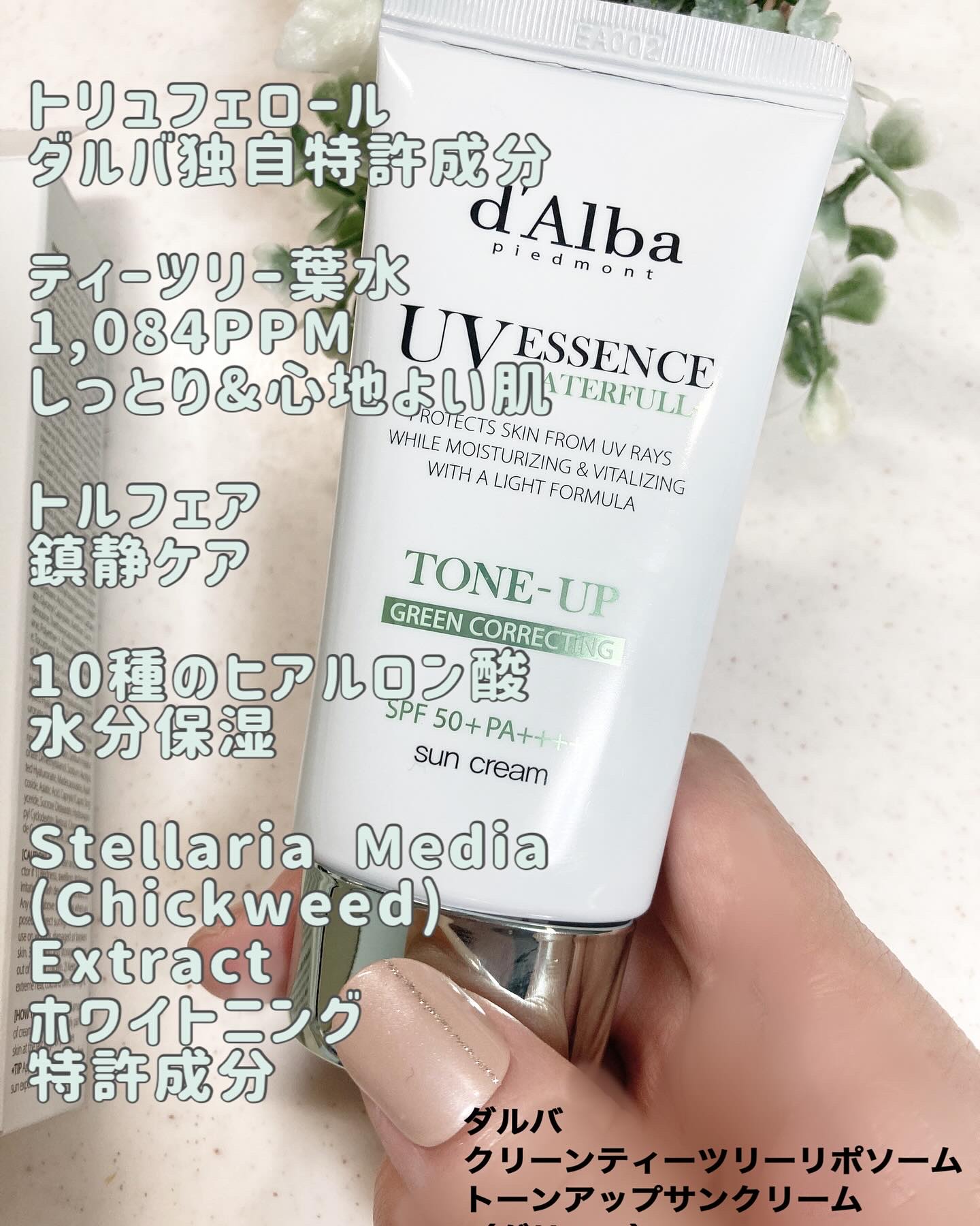 クリーンティーツリーリポソームトーンアップサンクリーム（グリーン）/ダルバ/日焼け止めクリームを使ったクチコミ（3枚目）