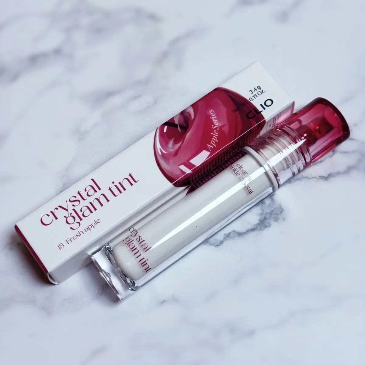 クリスタル グラム ティント 18 フレッシュアップル(FRESH APPLE)/CLIO/リップティントを使ったクチコミ（2枚目）