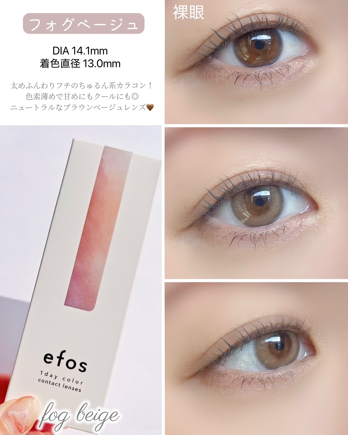 efos 1day ブリーズブラック/efos/ワンデー（１DAY）カラコンを使ったクチコミ（3枚目）