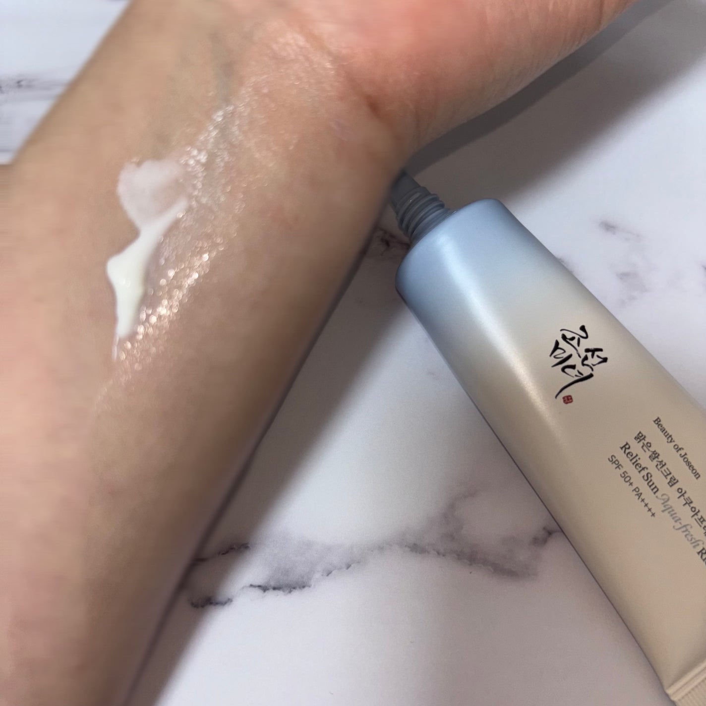 米アクアフレッシュサンクリーム/Beauty of Joseon/日焼け止めクリームを使ったクチコミ(2枚目)