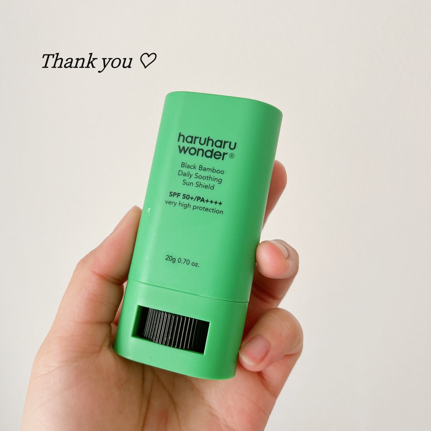 ブラックバンブーデイリー スージングサンシールド 20g SPF 50+/PA++++/haruharu wonder/日焼け止めスティックを使ったクチコミ(1枚目)