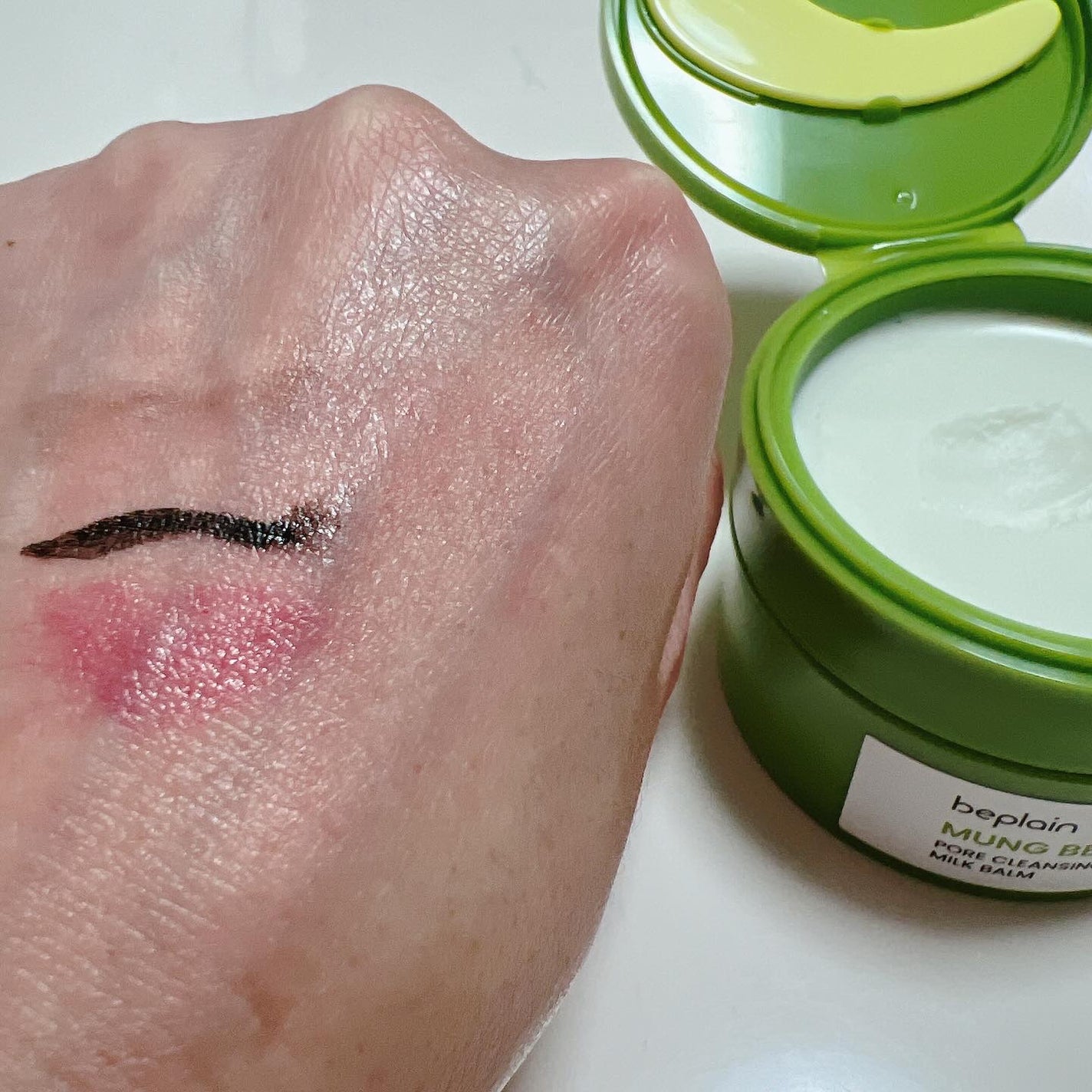 緑豆毛穴クレンジングミルクバーム/beplain/クレンジングバームを使ったクチコミ(7枚目)