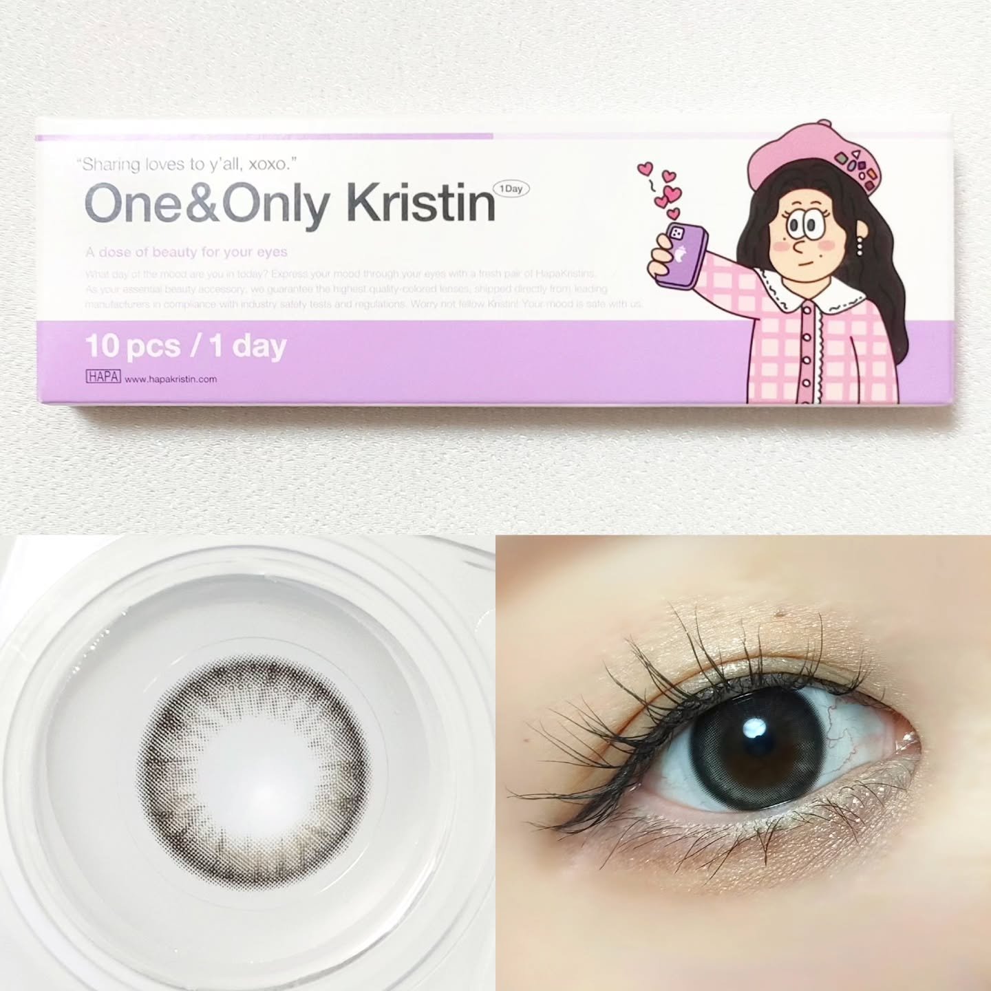 ワンアンドオンリークリスティン/Hapa kristin/カラーコンタクトレンズを使ったクチコミ（1枚目）