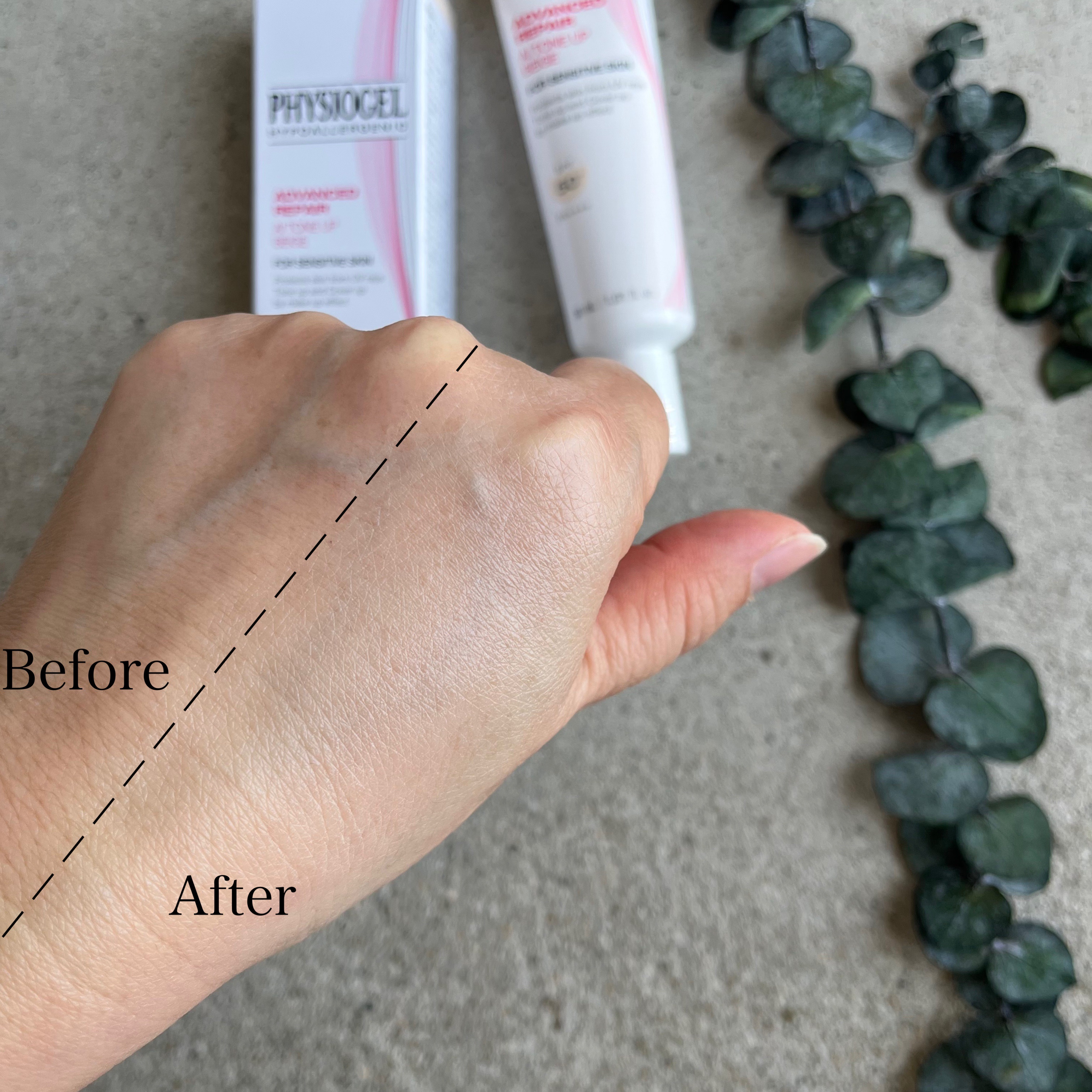 アドバンスドリペア　ＡＩトーンアップ　ベージュ/PHYSIOGEL/日焼け止めクリームを使ったクチコミ（3枚目）