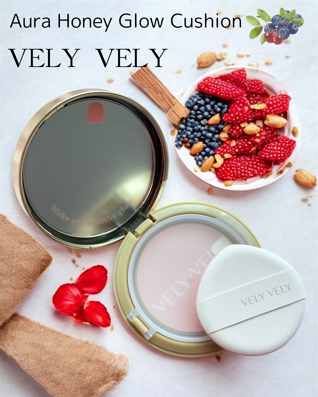 Aura Honey Glow Cushion/VELY VELY/クッションファンデーションを使ったクチコミ（2枚目）