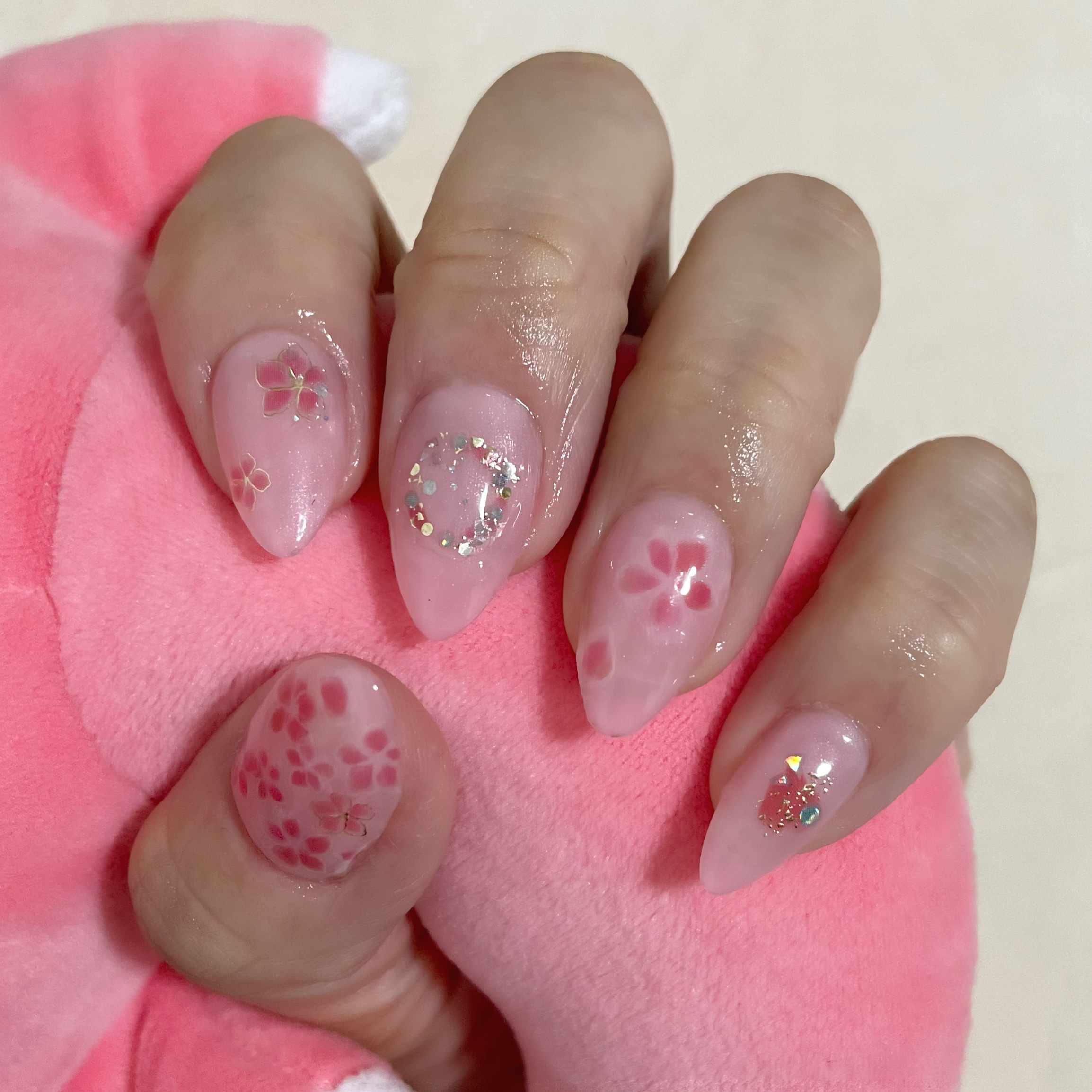 BRG ジェルネイル 26 ライトピンク/DAISO/ジェルネイルを使ったクチコミ（1枚目）