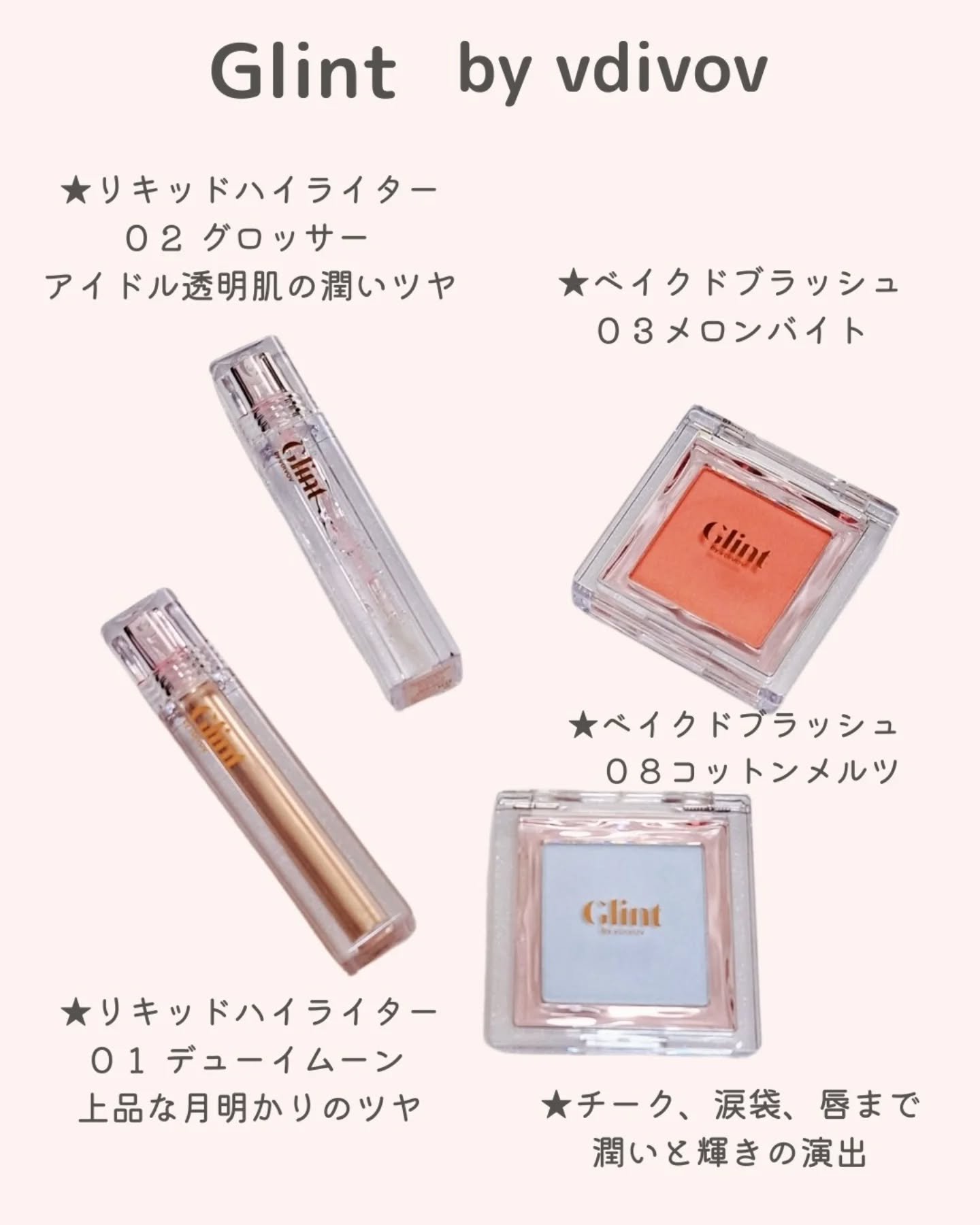 グリント リキッドハイライター 02 グロッサー/Glint/リキッドハイライトを使ったクチコミ（2枚目）