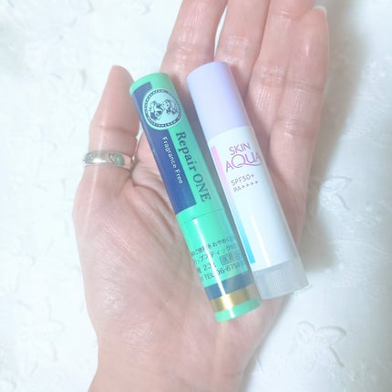 スキンアクア トーンアップUVスティック ラベンダー/スキンアクア/日焼け止めスティックを使ったクチコミ(5枚目)