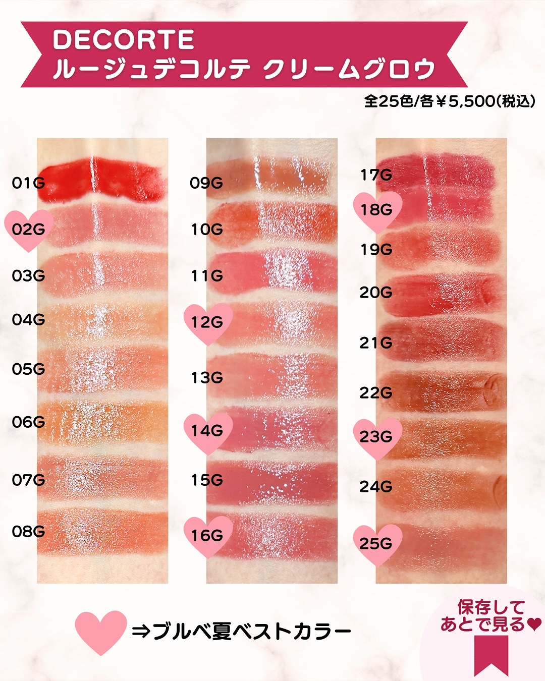 ルージュデコルテ　クリームグロウ 18G a piece of love/DECORTÉ/口紅を使ったクチコミ（3枚目）