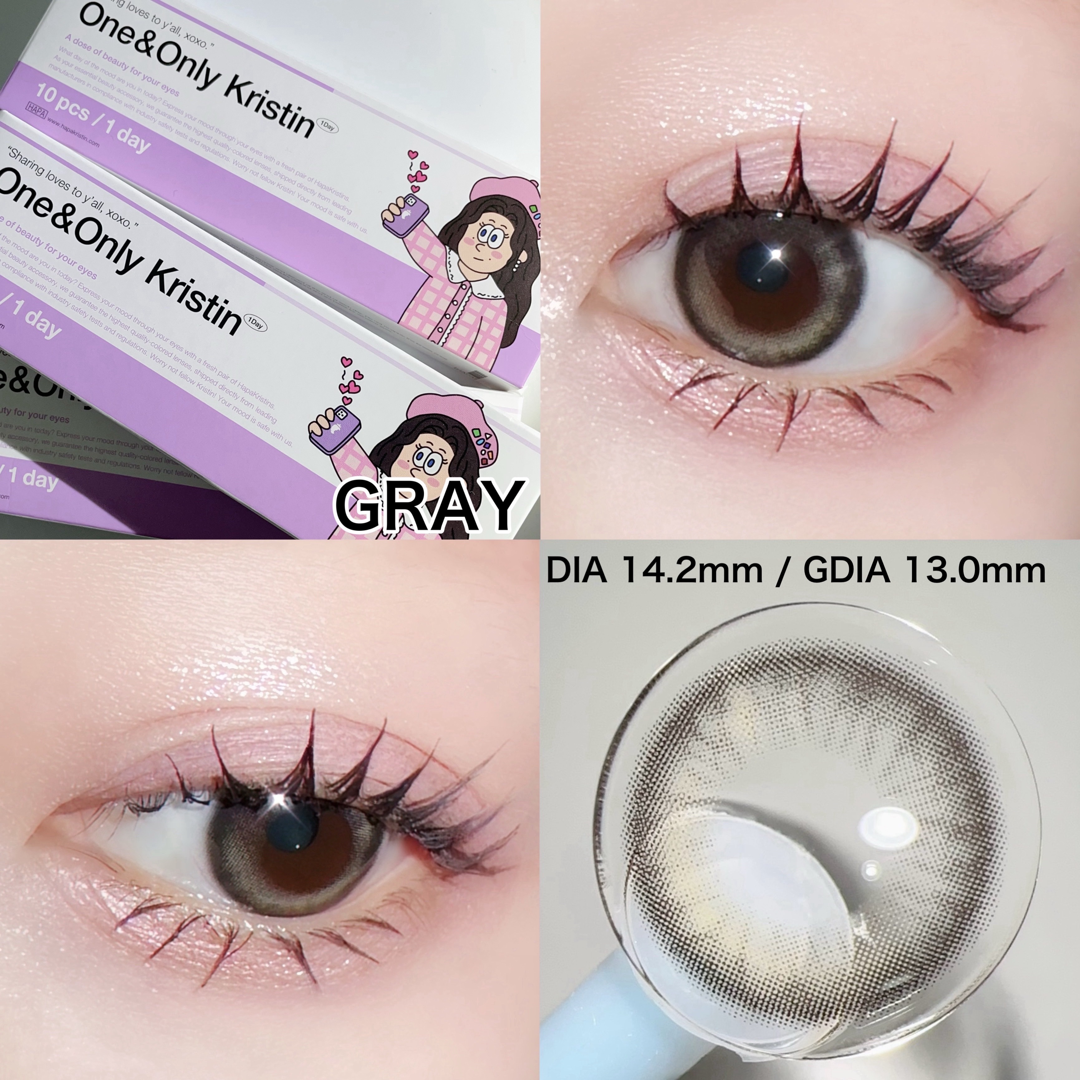 ワンアンドオンリークリスティン/Hapa kristin/カラーコンタクトレンズを使ったクチコミ（3枚目）