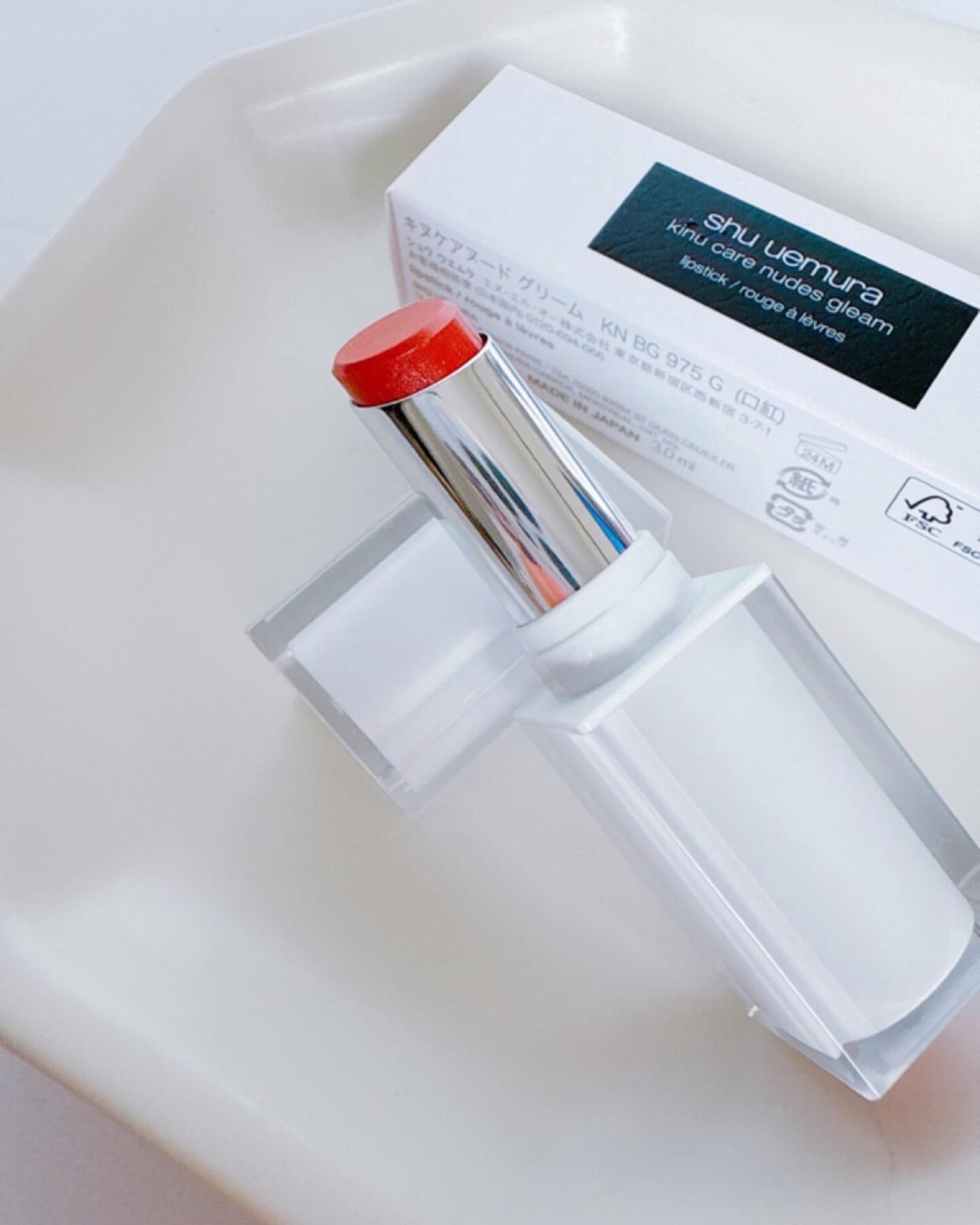 キヌケアグローアップ グリーム/shu uemura/口紅を使ったクチコミ（3枚目）