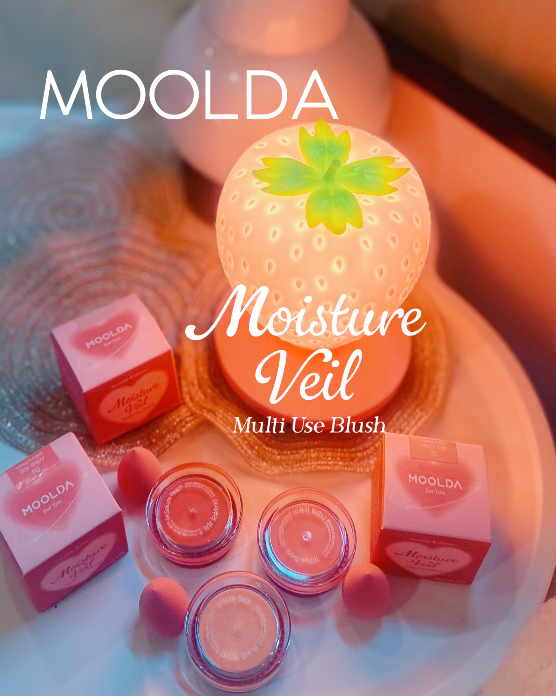 #春映えチーク＆リップ @moolda_jp 
「MOOLDA」♡
水玉💧パフがギフト💝っ。
テクスチャーがふわふわ。
かわいい&マルチ❕

カラバリが本当に多いMOOLDA
このブラッシュ良き👍❕
ちょっと太鼓判押しちゃう♥️

ほ