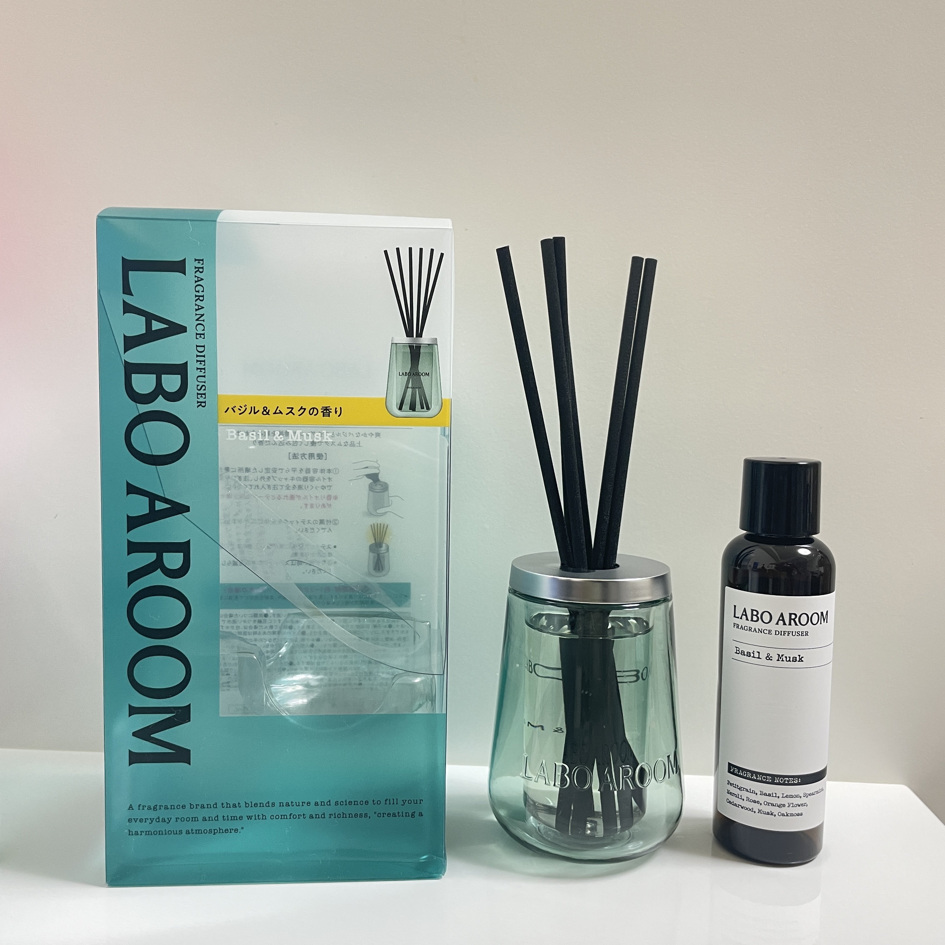 ディフューザー バジル＆ムスク/LABO AROOM/ルームフレグランスを使ったクチコミ（1枚目）