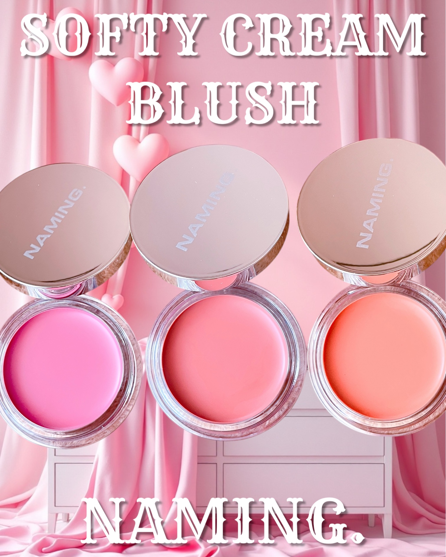 ネーミング　ソフティクリームブラッシュ/NAMING./ジェル・クリームチークを使ったクチコミ（1枚目）