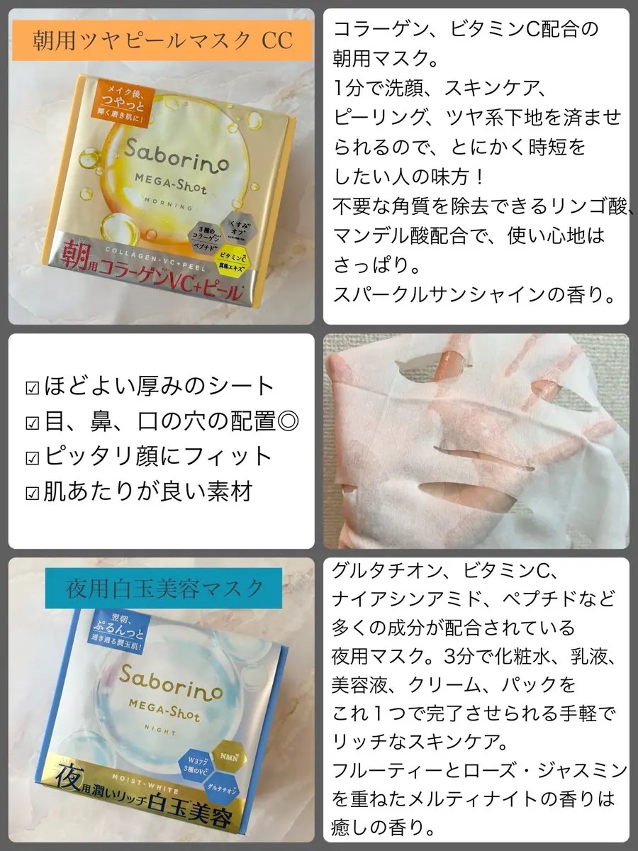 サボリーノ メガショット 朝用ツヤピールマスク CC/サボリーノ/シートマスク・パックを使ったクチコミ（2枚目）