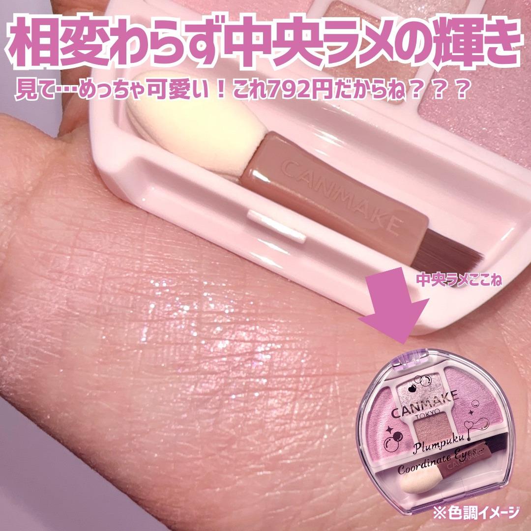 プランぷくコーデアイズ/キャンメイク/パウダーアイシャドウを使ったクチコミ（3枚目）