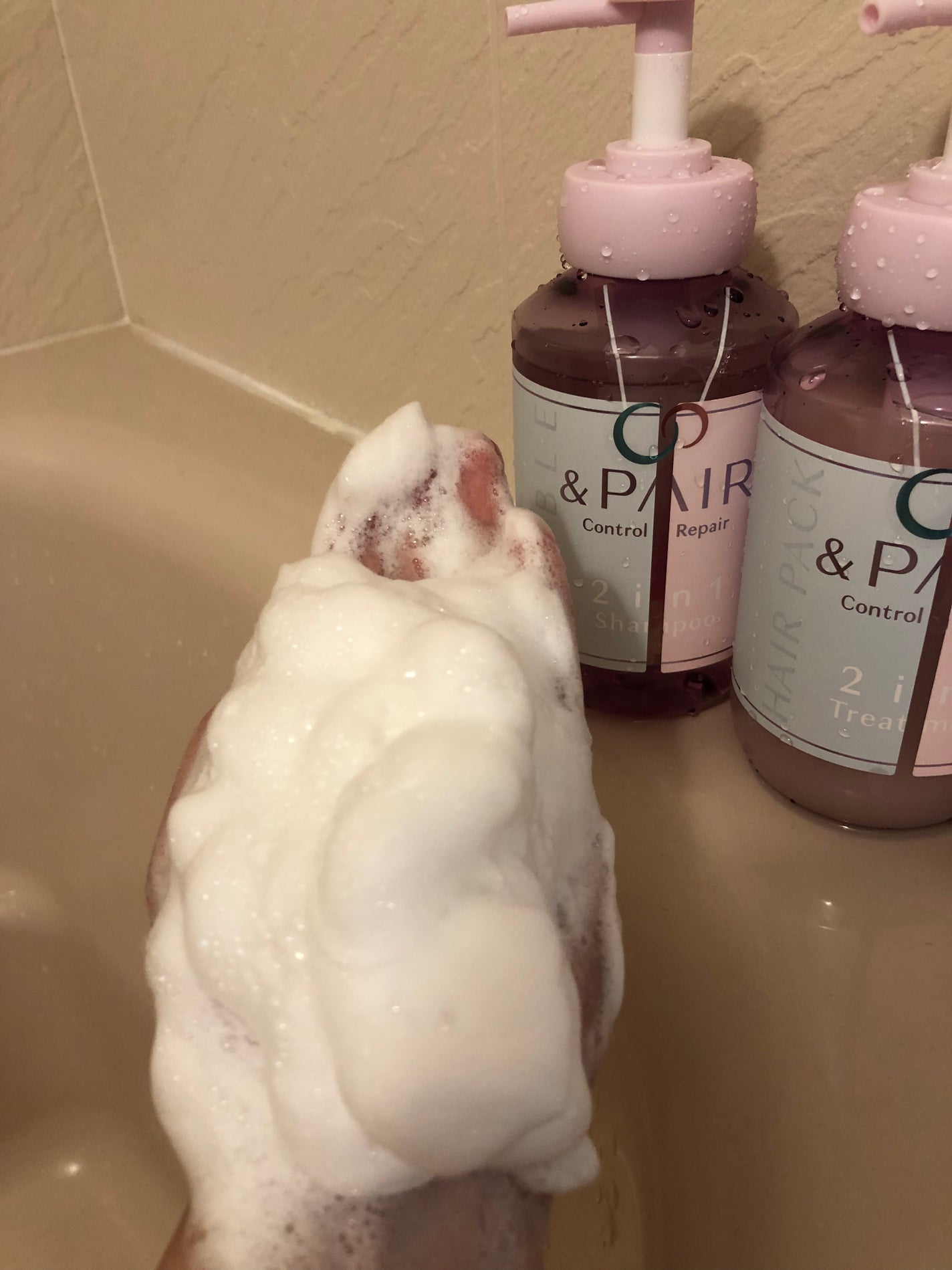 アンドペア コントロール リペア 2in1 シャンプー&ヘアトリートメント/&PAIR/市販シャンプーを使ったクチコミ(3枚目)