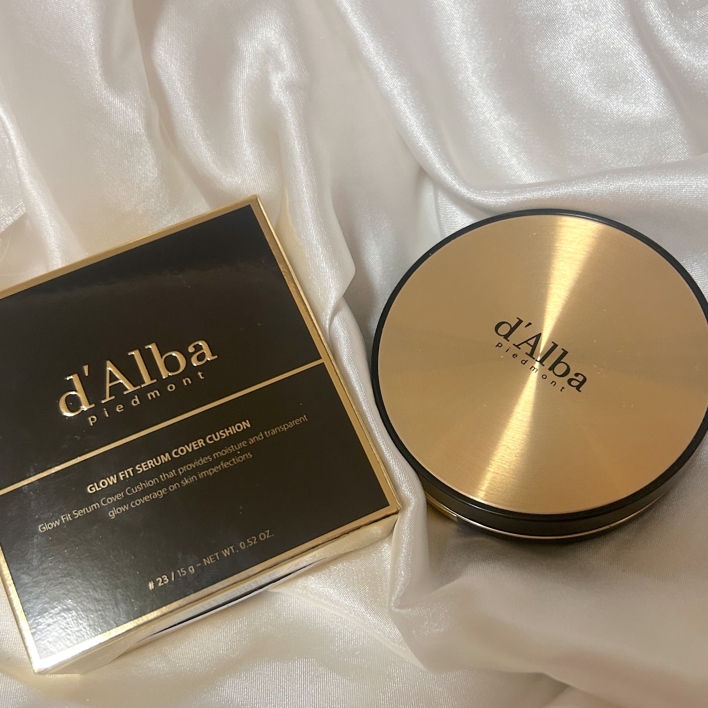 グロウフィットセラムカバークッション 23 ミディアムベージュ/ダルバ/クッションファンデーションを使ったクチコミ（1枚目）