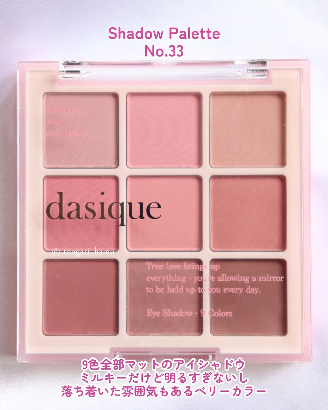 シャドウパレット/dasique/アイシャドウパレットを使ったクチコミ(2枚目)
